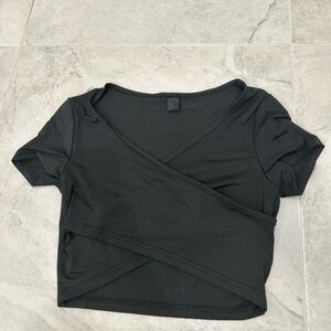 Black Wrap Crop Top